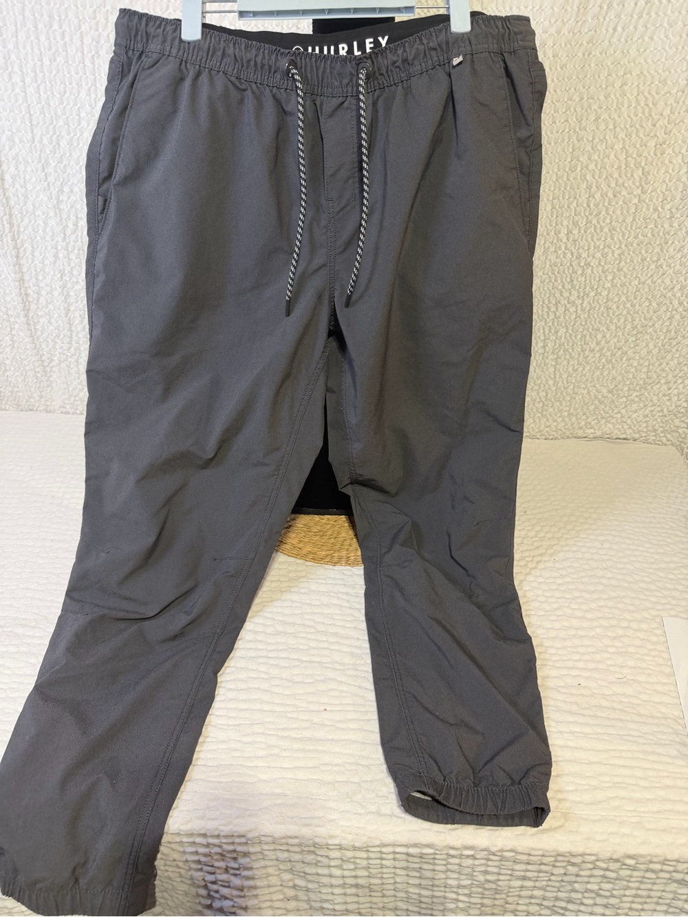 Hurley Men's Dark Gray Drawstring Joggers